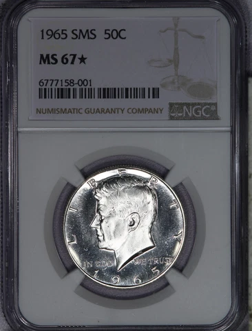 1965 Kennedy Half Dollar 50c SMS NGC MS67 * Star - Close to Cameo! Cover