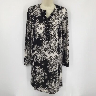 DVF Diane Von Furstenberg Nana Star Meadow Negro Blanco Cambio Seda Vestido Nuevo 2 Foto 1 de 4