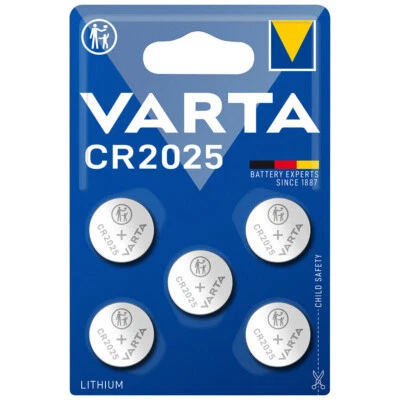 kQ Varta Knopfzelle Lithium CR2025 3V Batterien 5er Blister - Bild 1 von 2