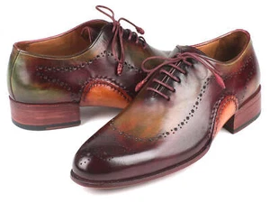 Paul Parkman Opanka Construction Green & Bordeaux Oxfords (ID#726-GRE-BOR) - Picture 1 of 1