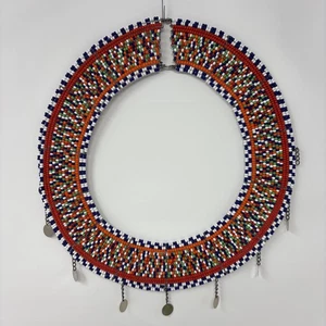 AFRICAN MAASAI Mara Kenya Multicolor Beaded TRIBAL COLLAR Choker - Picture 1 of 10
