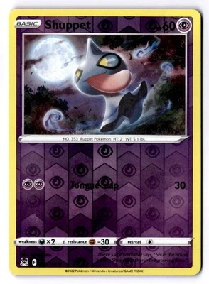 Shuppet Reverse Holo Common SWSH11: Lost Origin 072/196 NM - Image 1 of 2