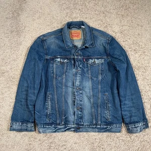 Levi’s Men's XL Bleached Washed Blue Denim Trucker Jacket 72334-0140 - Picture 1 of 8