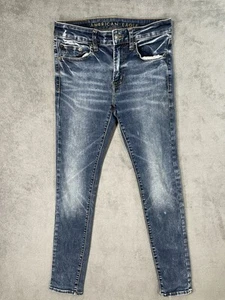 Jeans American Eagle uomo 30x32 blu denim next level flex super skinny vita bassa - Foto 1 di 10
