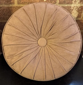 Urban Outfitters Style Velvet Round Pintuck Reversible Pillow Mauve Excellent - Picture 1 of 8