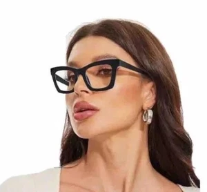Übergroße Damen Lesebrille Retro Eckig Grob Lesebrille Dick Groß Schwarz - Bild 1 von 7