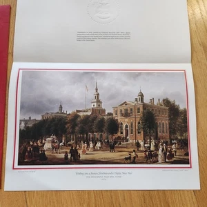 Stampa cartolina di Natale Presidente Ford 1976 - Staff Casa Bianca - Grande / Reichardt - Foto 1 di 6