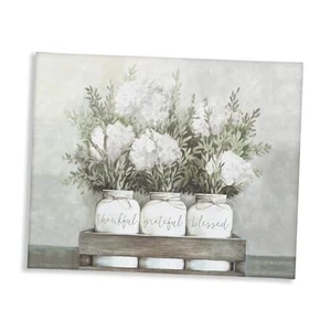 Pristine Hydrangea Bouquets Thankful Grateful Blessed Sentiment 20L" x 16W" - Picture 1 of 7