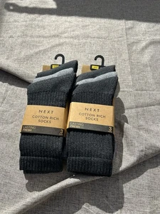 Paquete de 3 calcetines pesados acanalados ricos en algodón para hombre tallas 9-11 X2 paquetes regalo de Navidad- - Imagen 1 de 5