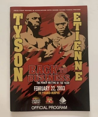 Mike Tyson-Clifford Etienne 2003 Official  Boxing Program - Image 1 of 4