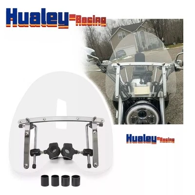 Parabrisas transparente 7/8"" 1"" grande 18"x16" manillar para Yamaha V Star 1100 650 Foto 1 de 4