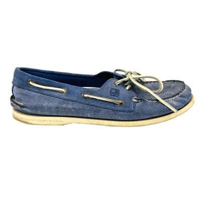 Mens 10.5 Sperry Top Sider A/O Ocean Salt Stained Blue Leather Boat Shoe 0538678 - Image 1 of 4