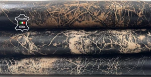 DARK BROWN VERY  VINTAGE LOOK Italian Goatskin Leather hides 9sqf 0.9mm #C6557 - Picture 1 of 7