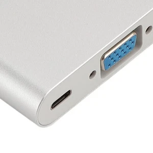 3 En 1 Type C HUB Multiport Adaptateur USB3.0 PD Charge Port VGA USB C Hub DoFR - Afbeelding 1 van 12