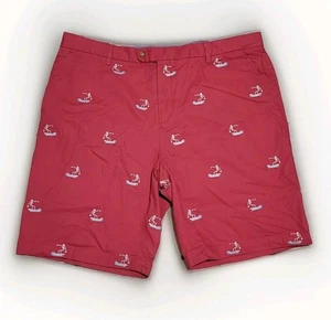 NWT J. McLaughlin cotton shorts, men's 40 - $138, red, skeleton surfer, 10 in. - Picture 1 of 8