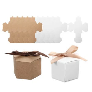 20pcs Candy Boxes Paper Gift Boxes with Ribbon for Baking Wedding - Picture 1 of 12
