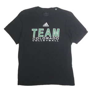 ADIDAS Mens Black Team Colorado Volleyball Graphic T-Shirt L Crew Neck Short - Picture 1 of 6