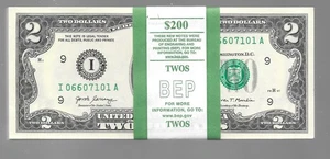 100 CONSECUTIVE 2017A $2 MINNEAPOLIS NOTES, CRISP UNCIRCULATED  FRN (IA BLOCK) - Picture 1 of 16