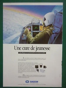 1991 PUB SAGEM AVIONIQUE NAVIGATION DEFENSE PILOT DISPLAYS ORIGINAL FRENCH AD - Foto 1 di 1