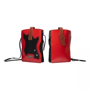 Electric Guitar Italian Leather Shoulder Bag - Picture 1 of 1