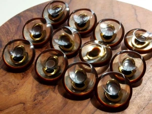 12pcs brown-colored 18mm bundle of resin buttons special vintage buttons - Picture 1 of 6