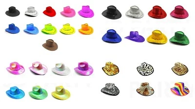 Metallic Animal Print Fluro Sequin Cowboy Hat Wild West Costume Party Hat - image 1 of 4