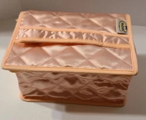 NaRaYa Square Silk Quilted Zippered Makeup Travel Case - Picture 1 of 17
