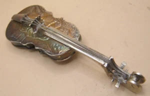 London 1978 Sterling Silver Hanau Style Violin Novelty Snuff Box Vesta Case - Picture 1 of 9