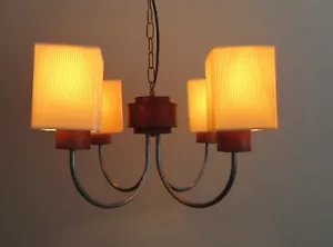 DAVID HUNT LIGHTING Saddler 4 Light Ceiling Pendant Brown Leather Effect SA443 - Picture 1 of 12