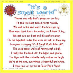 Disney World Magic Kingdom It's A Small World Poem Scrapbook Die Cut Piece - Picture 1 of 1