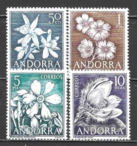 1966 ANDORRA ESPAÑOLA AÑO COMPLETO SERIE FLORES PRINCIPADO EDIFIL 68-71* MNH - Imagen 1 de 2