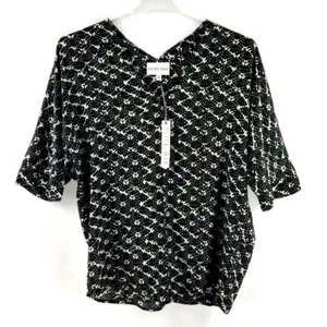 Olive + Oak Womens Shirt Tunic Bat Wing Black Combo Lightweight Sizes XS NWT - Picture 1 of 5