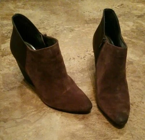 Crown Vintage Cvnadine Dark Purple Suede Shoetie - Size 10 - Picture 1 of 8