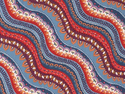 REDUCED: Michael Miller "Indian Summer" CX-7443 Gypsy Stripe 43"x35" - Image 1 of 3