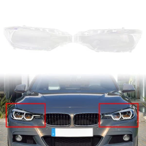Pair Transparent Front Headlight Lens Shell Cover For BMW 3 Series F30 F31 12-15 - Foto 1 di 8