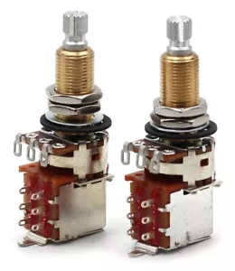 2x Bourns 500K Pot 3/4” Largo Eje Dividido Audio Cónico Push/Pull DPDT - Imagen 1 de 6