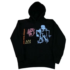 Jean-Michel Basquiat Angeln 1981 Kunst langärmliger schwarzer Hoodie Herren Größe Small - Bild 1 von 12