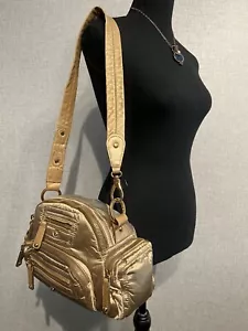 TOD’S Gold Nylon/Leder schöne Schultertasche Handtasche - Bild 1 von 17