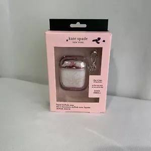 Kate Spade APPLE AIRPOD CASE KEYCHAIN Star Glitter Red Clear Case - Picture 1 of 4
