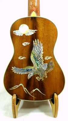 Alulu Solid Acacia Koa Tenor Ukulele,eagle MOP inlay, HU804 - Image 1 of 4