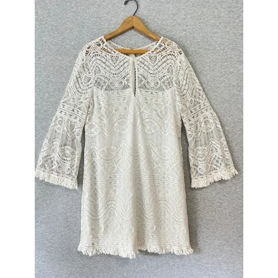 Nanette Lepore White Lace Dress - Women's Size 14 - Imagem 1 de 4