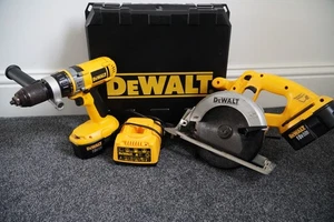 DeWalt Cordless Circular Saw & Drill Bundle + 2 Batteries, Charger & Case - Picture 1 of 18