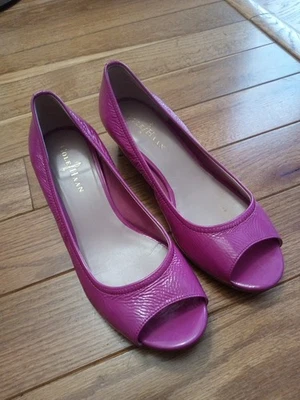 Cole Haan NikeAir Rosa Peep Toe Alpargatas Cuña Bombas Tacón 8 Foto 1 de 4