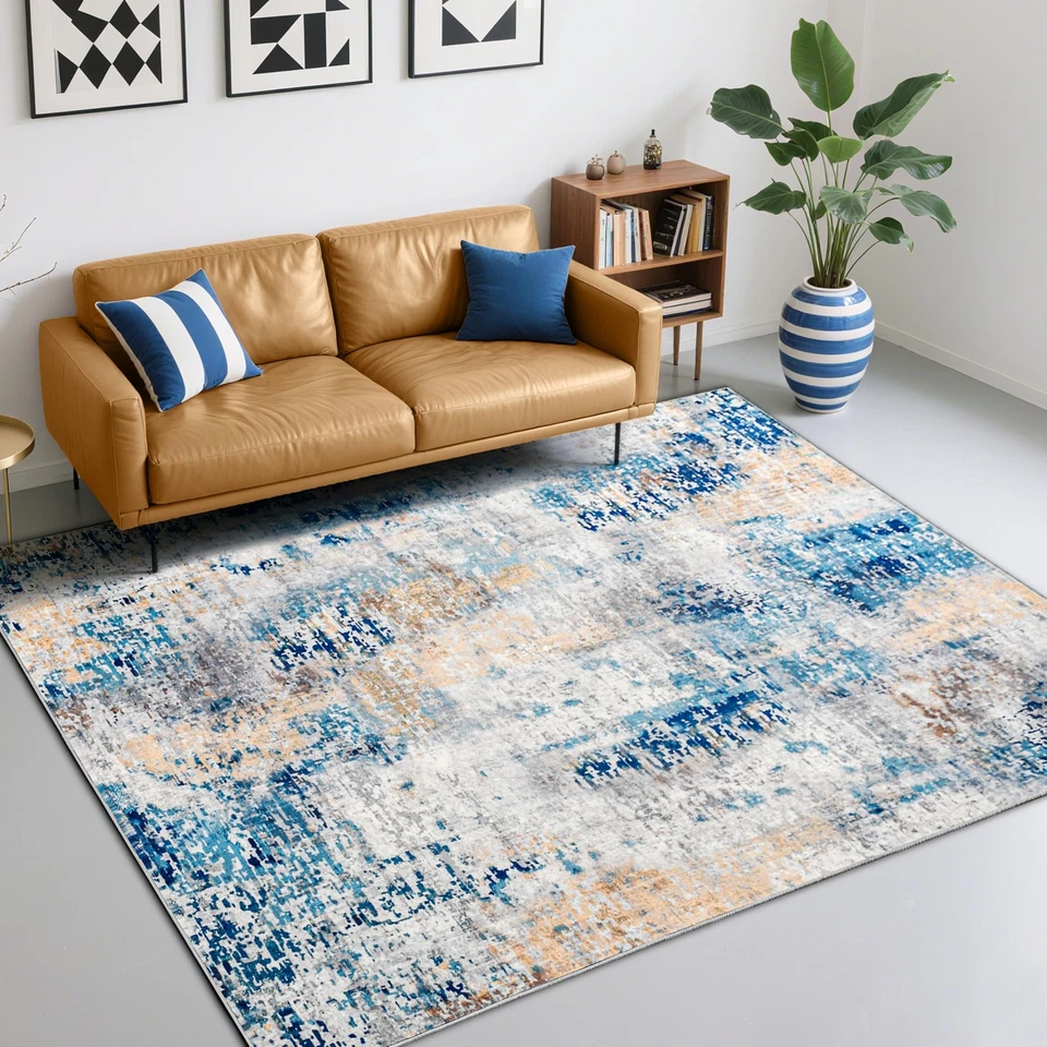 Abstract Area Rug 5x8 Rugs, Machine Washable Rug Non-Slip Low Pile Rug for Li... - Image 1 of 1
