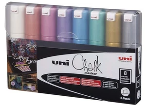 uni - Marcador de tiza 8M - Colores metálicos, 8 pc - Afbeelding 1 van 1