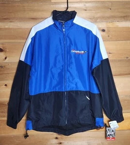Holloway Certainteed Racing Jacket Windbreaker Mens M Blue Black Mesh Lined - Picture 1 of 18