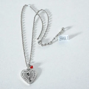 Brighton Cupid's Heart Spinner Pendant Necklace Enamel Valentine NWT 18-20" - Afbeelding 1 van 6