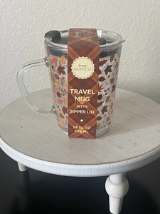 Fall/Thanksgiving Glass Travel Mug 14oz - Picture 1 of 5
