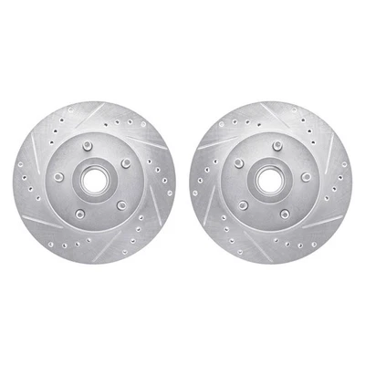 For Lincoln Town Car 81-90 R1 Concepts Drilled & Slotted Front Brake Rotor Set - Image 1 of 3