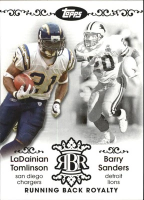 2007 Topps Running Back Royalty #TS LaDainian Tomlinson/Barry Sanders - FB - Image 1 of 2